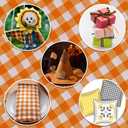 6 Pieces Thanksgiving Cotton Fabric Bundles 18 x 20 Inch Plaid Cotton Fabric Craft Bundle Patchwork for Thanksgiving Quilting Sewing DIY Scrapbook Craft Fabric Supplies