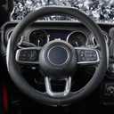KAFEEK White Crystal Steering Wheel Cover, Sparkly Clear Diamond Breathable Leather Car Protector, Universal 15 Inch Fit for Women Girls, Anti-Slip Comfortable, Silver White
