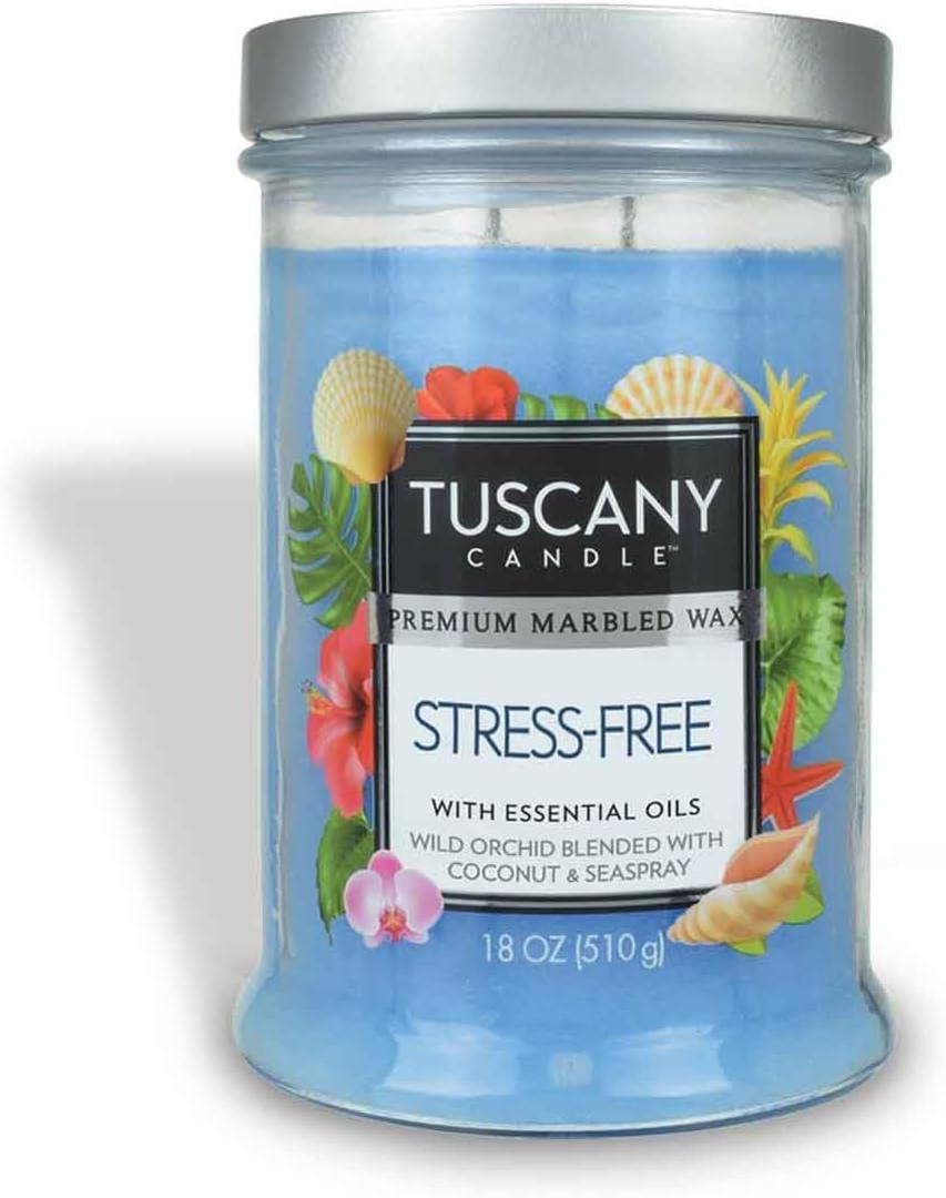 Tuscany Candle Stress-Free Long-Lasting Scented Jar Candle, 18 oz EVD