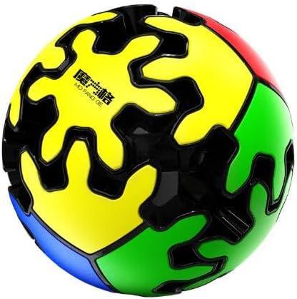 Cuberspeed 2x2 Gear Cube Speed Cube Black with Tiles Stickerless Gear Magic Cube 3D Puzzle Twisty 3D Puzzle Brain Teasers Puzzles Toys (Ball Gear)