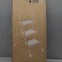 4 Step Ladder, 44-Inch Iron Step Stool with Non-Slip Pedals and Handrails - Portable Heavy Duty Steel Ladder for Kitchen, Garage, and Outdoor Use