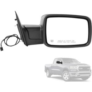 Door Mirror Right Passenger Side Replacement For Ram 1500 2014-2018 Ram 2500 2013-2018, Replace 68147862AQ, Black 5PINS