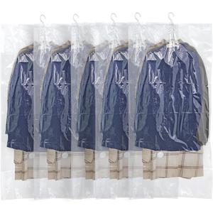 Hanging Vacuum Storage Bags,Hanging Vacuum Sealer Storage Space Saver Bags for Clothes, Suits, Coats, Dresses or Jackets, Reusable Compressed Vacuum Bags Closet Organizers,Long 5 Pack(53.1x27.6in)