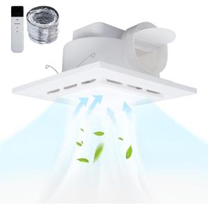 Bathroom Exhaust Fan with LED Light 110 CFM High-Power Ventilation for Moisture Control Energy Efficient Bathroom Ceiling Exhaust Fan 1.0 Sone, Easy Installation
