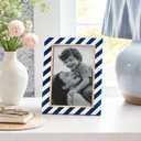Handicrafts Home 4x6 Vintage Blue Picture Frame, Decorative Wall & Tabletop Frame for Living Room, Bedroom, Office, Gallery Wall, Modern Farmhouse & Boho Home Decor, Resin Inlay & Brass Decorative Picture frame for Vintage Decor - Halo Gondola collection