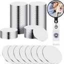 Hotop 50 Pieces 1 Inch Sublimation Badge Reel Blanks Round Sublimation Aluminum Sheets Blanks Aluminum Board Heat Transfer Stickers for Collapsible Phone Holders Custom Personalized Photo