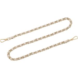 Uxcell 32" Leather Iron Flat Chain Strap for Handbag Shoulder Bags Replacement (Beige + Gold)
