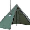 Hot Tent with Stove Jack and Snow Skirt, 6.89~8.53ft Standing Room, 2~5 Person, Tipi Tent for Family Hiking, Fishing, Hunting, Backpacking Camping