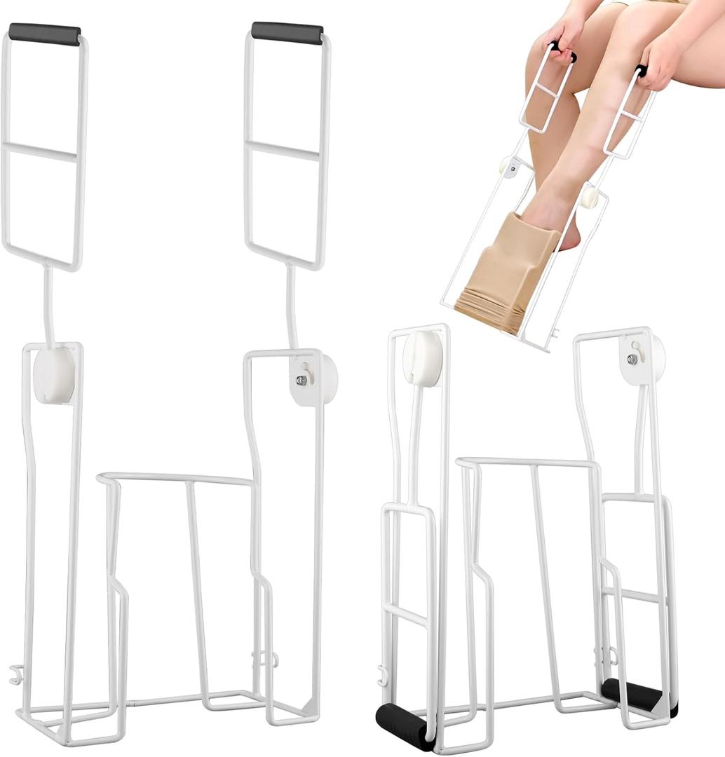 Upgraded Compression Sock Aid Device with Extended Handle, Compression Sock Donner Helper with Adjustable Angle, Suitable for Seniors & Cannot Bend & Arthritis & Recovering from Surgery (Medium)