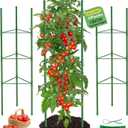 3 Pack Tomato Cages, 51.2in Tomato Plant Support Stakes Heavy-Duty, Garden Tomato Cages & Trellis for Climbing Vegetables, Tomatoes, Peppers, and Potted Plants(3), 51.2 inches x 13 inches x 13 inches