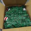 Christmas Garland with Lights, Pre-lit 9ft Christmas Decorations with 50 Warm White LED Lights, Berries, Balls, and Red Flower for Door, Stairs, Railing, Indoor, Outdoor, Battery Operated