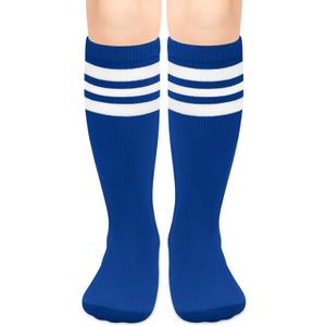 Sarfel Kids Soccer Socks Toddler Baseball Socks Youth Softball Sock Boys Football Sock Team Sports Girls Athetic Accessory (Blue)