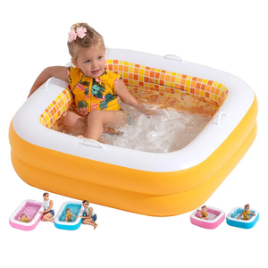 3-in-1 Inflatable Baby Pool, Bathtub & Ball Pit for Toddlers 1-3, Patented Safety Secure Grip Handles, Soft Floor & Drain - Summer Water Toys, First Birthday Gifts, Kiddie Pool for Ages 1 2 3, 34"x10"