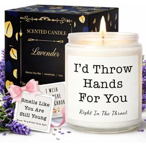 2 x Gifts for Women, Birthday Gifts for Women, Unique Friendship Gift for Womens, Best Friend, Her, Sister, Bestie, Girlfriend, Mom, Funny Scented Candle with Replaceable Stickers, 450g