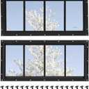 Shed Windows 2 Pack, Transom Windows 10" x 23" with Tempered Glass, Garage Doors Window for Shed, Chicken Coop, Playhouse, Household (Black)