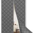 Magnetic Thermal Insulated Door Curtain, Fits Size 32" x 80", Durable Oxford Fabric, Door Insulation Cover to Keep Warm in Winter, Grey