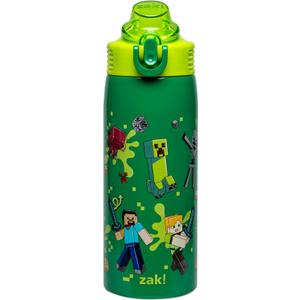 Zak Designs Minecraft Sage Kids Water Bottle For School or Travel, 19oz Stainless Steel Water Bottle With Straw, Handle, and Leak-Proof, Pop-Up Spout Cover (Steve, Alex, Mobs) Zak Designs Minecraft Sage Kids Water Bottle For School or Travel, 19oz Stainless Steel Water Bottle With Straw, Handle, and Leak-Proof, Pop-Up Spout Cover (Steve, Alex, Mobs)