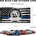 11 x 4 PCS Thin Line Sticker Code 4, American Flag Waterproof Vinyl Decal Police Support Bumper Stickers, Reflective Support Law Enforcement Decal for Car Truck Window Laptop