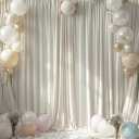 10ft x 10ft Wrinkle Free Ivory Backdrop Curtains for Parties, Polyester Photo Backdrop Drapes 2 Panels 5x10ft Background for Wedding Birthday Baby Shower Party