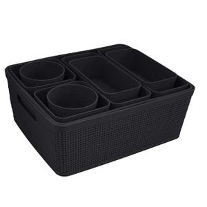 Simplify 10 Piece Organizing Set | Multiple Size Bins | Multipurpose | Office | Desk | Dorm | Bathroom | Storage Basket | Small Items | Accessories | Black Simplify 10 Piece Organizing Set | Multiple Size Bins | Multipurpose | Office | Desk | Dorm | Bathroom | Storage Basket | Small Items | Accessories | Black