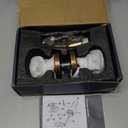 Antique Brass Door Knob Passage Door Knobs Interior Door Knob for Hall and Closet,Zinc Alloy 1 Pack