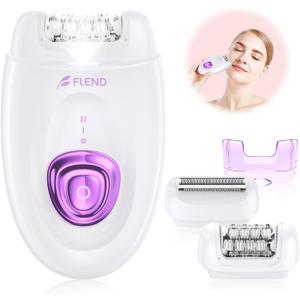 Epilator for Women, 2-in-1 Facial Epilator for Women, Dual Speed Hair Remover with LED Light, USB Rechargeable Electric Lady Shaver, Bikini Trimmer Razor for Underarms Legs Arms