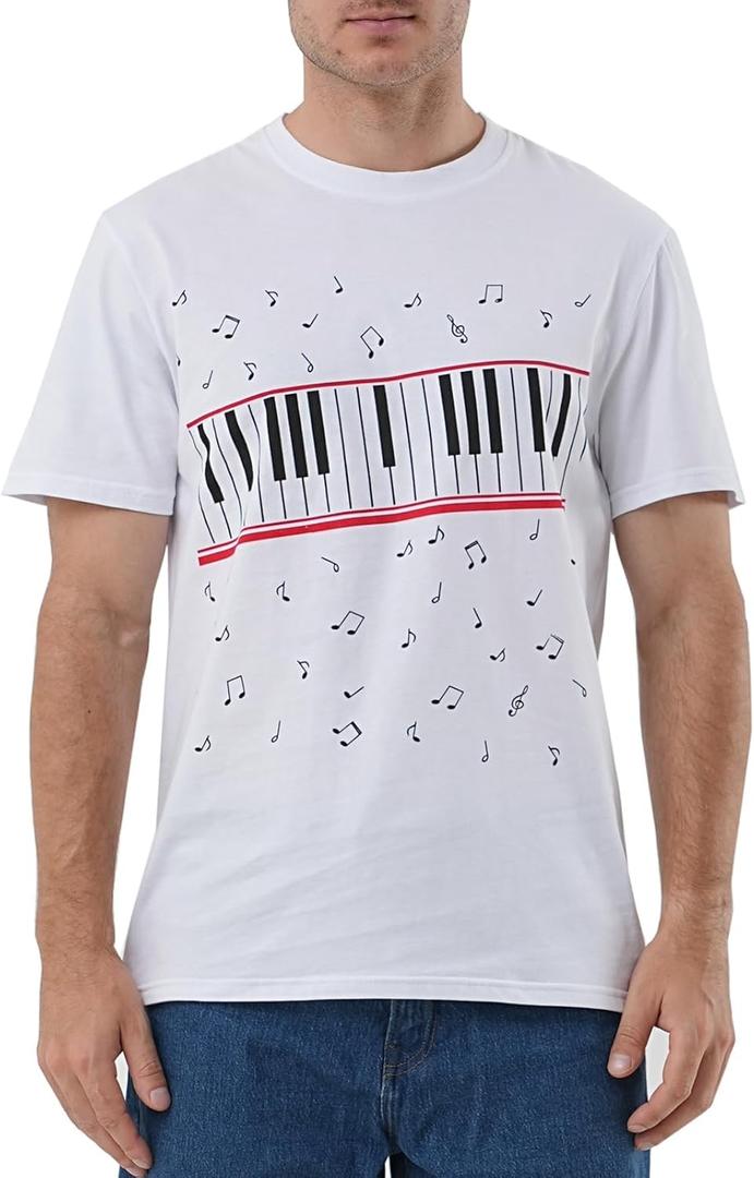Ciguo Mens Boys Perfect Cosplay Piano Peace T- Shirts (Medium)