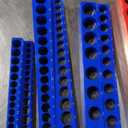 Magnetic Socket Organizer Set, 6-Piece Socket Holder Set Includes 1/4", 3/8", 1/2" Drive Metric SAE Socket Trays, Holds 141 Pieces Standard Size and Deep Size Sockets(Socket not Included),red and blue