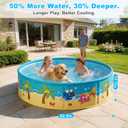 Foldable Swimming Pool for Kids 62.9"x17.7" Hard Plastic Portable Dog Pool Anti-Slip Collapsible Pets Bathtub Kiddie Pool Indoor Outdoor Backyard (JellieMons 63'')