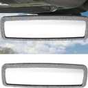  SCUARI Bling Rear View Mirror,Car Accessories Rhinestone Crystal Clip-On Auto Mirrors, Bling Car Accessories for Women,Automobile Mirror with High Definition Glass, Suitable for Most Cars,SUVs, (Silver)