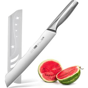 Plys Watermelon Knife 8 Inch, Watermelon Knife with Sleeve, Fruit Melon Cutting Knife, High Carbon Steel Vegetable Knife with Sheath