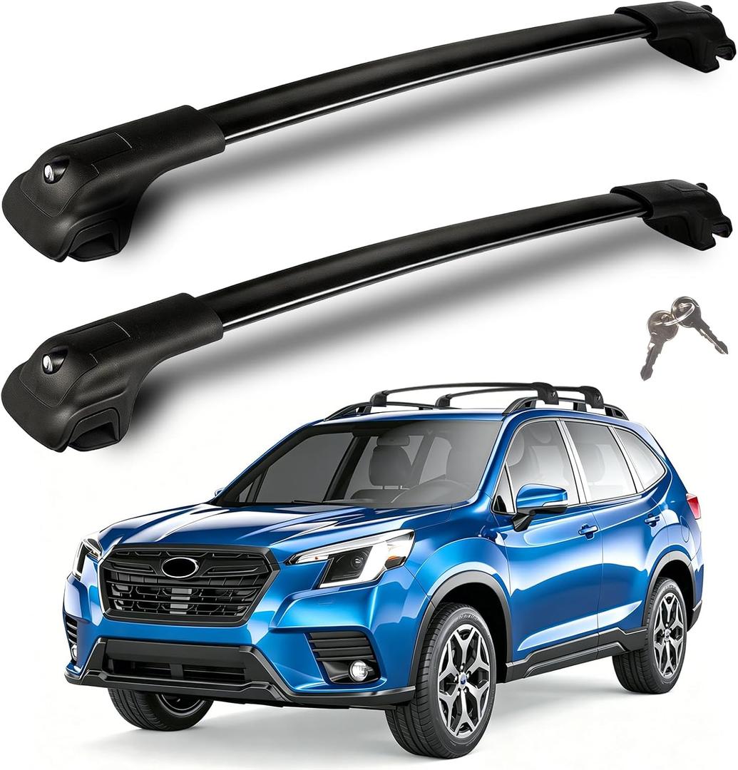 300LBS Roof Rack Cross Bars Compatible with Subaru Forester 2014-2026(NOT for Wilderness) Heavy-Duty Aluminum Crossbars Roof Rails Rooftop Cargo Basket Carrier Bag Luggage Canoe Kayak Bike