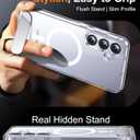 Temdan Magnetic for Samsung Galaxy S25 Plus Case, [Innovate Stand][Military Grade Drop Protection][Non Slip][Non-Yellowing] Shockproof Phone Case for Galaxy S25 Plus 6.7" 2025 -Clear