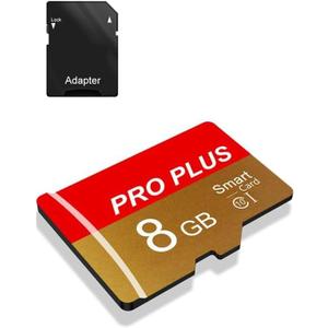 TF Card 8GB with Adapter, High Speed Memory Card, UHS-I C10 A1 Memory TF Card for Tablet/Mobile Phone/Camera/Car Audio/Game Console (8, GB)