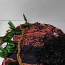 Red Modern Underwater Floral Cotton Mens Costume with Black Wig & Necklace for Adult Males Cosplay, 3XL