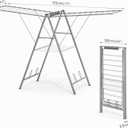 APEXCHASER Drying Rack Clothing, Clothes Drying Rack Foldable, Metal Laundry Drying Rack Collapsible for Sweater Towel Indoor & Outdoor, Height Adjustable Gullwing Clothes Airer, Grey, Large