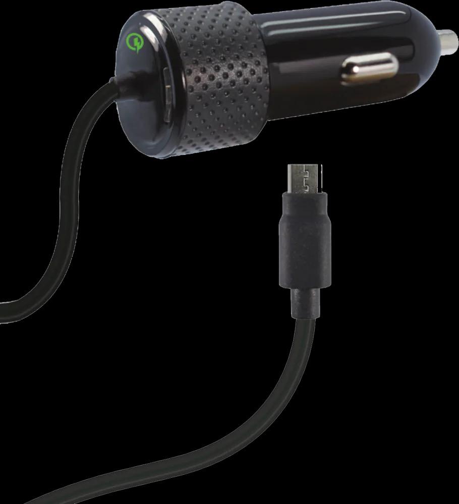 ZGear 28.8-Watt 2.4-Amp Adaptive Fast Charging Car Charger for Micro USB - Black