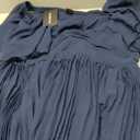 SCOMCHIC Women's Plus Size Formal Wedding Guest Evening Party Dress Short Sleeve Pleated Tiered Chiffon Bridesmaid Dresses (Blue, XXL)