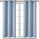 BGment Blackout Curtains for Bedroom - Grommet Thermal Insulated Room Darkening Curtains for Living Room, Set of 2 Panels (38 x 45 Inch, Spa Blue)