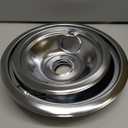 Purelux Electric Range Drip Pans Replacement Compatible with GE or Hotpoint Stove, Chrome Finish 4 Pieces Pack Includes 1 Large 8-Inch and 3 Small 6-Inch