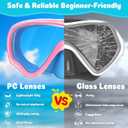 COOLOO 2 Packs Kids Goggles with Nose Cover, 180 Wide View Swimming Goggles for Kids 4-16, No More Hair Snags Anti-Fog No-Leak Snorkel Mask for Boys Girls Youth