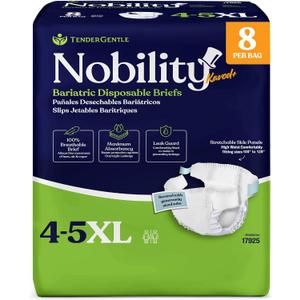 4-5xl Adult Diapers for Women and Men - 8 Bariatric Disposable Briefs with Tabs and Stretchable Side Panels - 100% Breathable with Maximum Absorbency