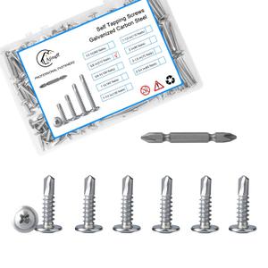 3 x Sheet Metal Self-Tapping Screws with Storage Box 210pcs, Cross #8  5/8inch Truss Head Sheet Metal Screws Without Pre-Drilling for Furniture Making and Woodworking, High Strength Quick Tapping Screws