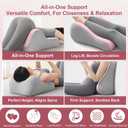 Natural Latex Pillow for Adults - Ergonomic Support for Maternity, Home & Couples, Multi-Functional for Sleeping, Lounging, Reading, Removable Washable Cover (Pink) 