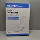 Elongated Toilet Seat with Slow Close Seat, Easy Clean, Suitable Standard Elongated or Oval Toilet with Thickened Plastic Lid, Plastic, White