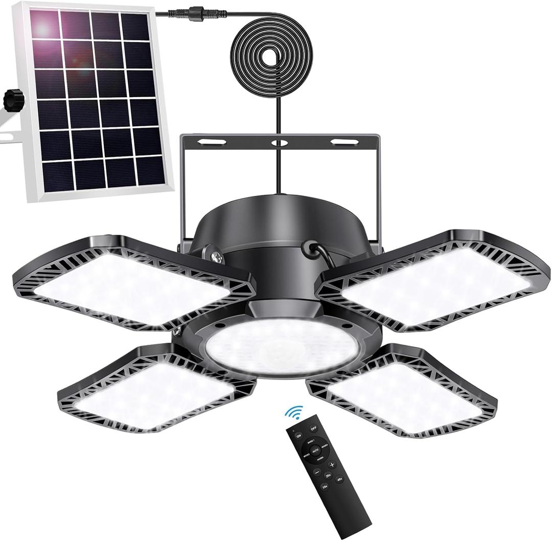 Solar Shed Light Indoor Outdoor Solar Powered Motion Sensor Lights, Black - 1 Pack