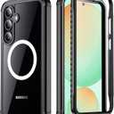 Temdan for Samsung Galaxy S24 FE Case, [Built-in Glass Screen Protector][Compatible with Magsafe][Full Body Shockproof][Work with Fingerprint ID] Heavy Duty Protection Phone Case for S24 FE 6.7"