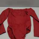 OQQ Bodysuits Womens Off-Shoulder Long Sleeve Seamless Shapewear Tops Darkred, Size M