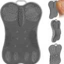 Wall Back Scrubber for Shower - Extra Large XXXL Foot Washer, Silicone Feet Back Massage Scrubber Cleaner Foot Toes Clean Pad Without Bending Non-Slip Suction Cups (Grey)