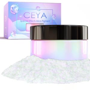 Ceya Interference Mica Powder, 1.8oz/ 50g Ghost Dreamland Chrome Nail Powder, Cosmetic Grade Pearlescent Effect Color Shift Pigment for Epoxy Resin, Makeup Shimmer, Nail Polish,Soap Dye,Candle Making (I-Ghost Dreamland)